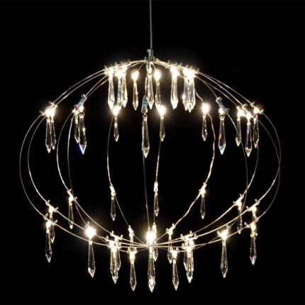 Minimalist indoor dining room bar decorative special shape crystal light cube pendant light model 3