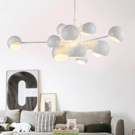 Nordic art fashion black gold living room bar simple LED pendant light