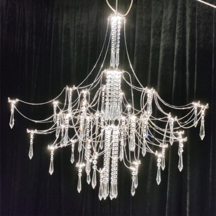Luxury modern indoor decorative crystal light cube chandelier for home model 1