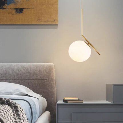 Nordic minimalist bedside pendant light model 1