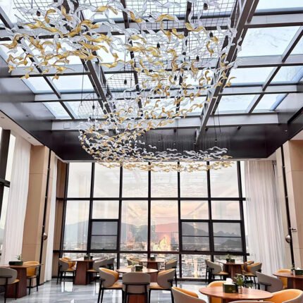L250mm clear handmade glass button chandelier