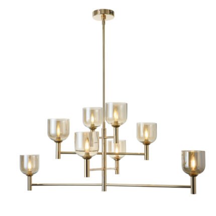 Nordic simple home living room gold glass chandelier
