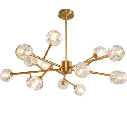 D900mm Matte Gold and Black Glass Chandelier for home