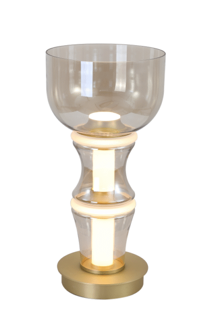 Double bamboo glass floor lamp