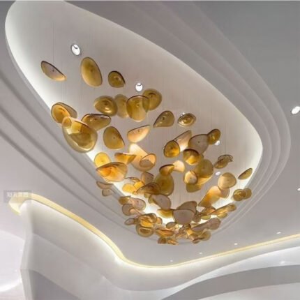 D150mm colorful lotus leaf decorative chandelier
