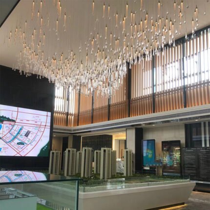 L600mm custom water drop multi-shaped chandelier