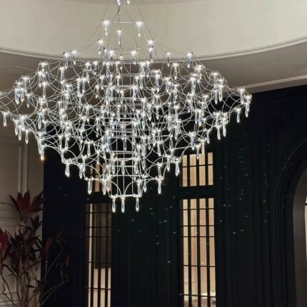 Creative star rain stainless steel K9 crystal chandelier for customized model 3