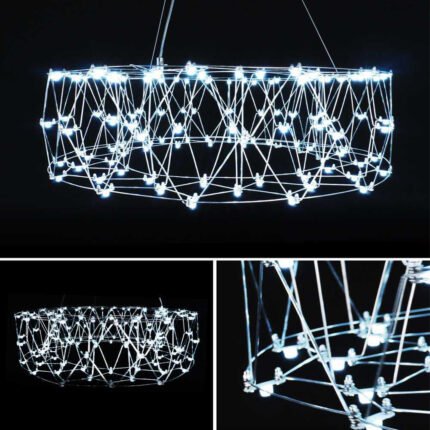 Minimalist creative ring chandelier bar modern restaurant decoration LED stainless steel chandelier