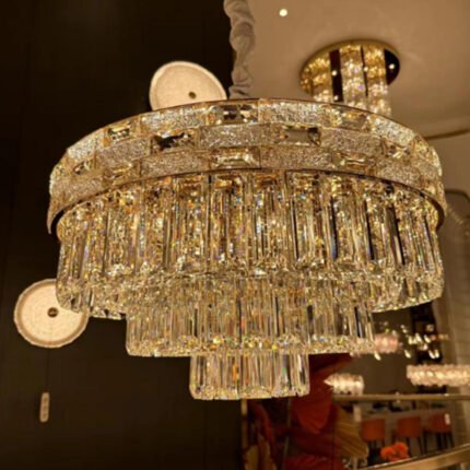 Modern Round Luxury Home Living Room Crystal Chandeliers Model 1
