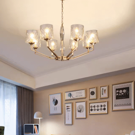Creative design chandelier modern glass lampshade home chandelier Model 1