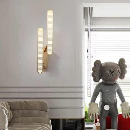 Electroplated iron gold office home hotel LED wall lamp postmodern minimalist lamp