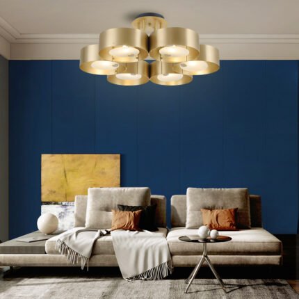 Electroplated iron 6-head ceiling chandelier for home