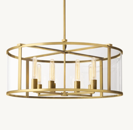 Minimalist modern gold stainless steel round chandelier American style