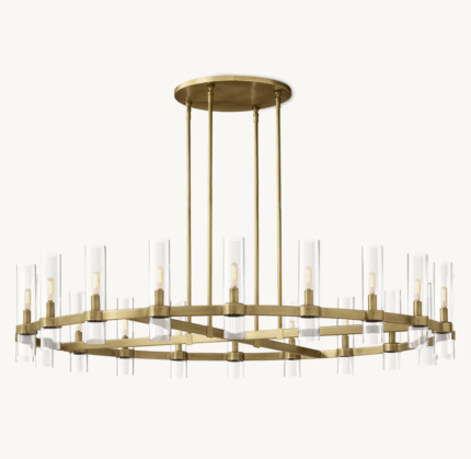 All-copper round modern American style restaurant living room decorative chandelier