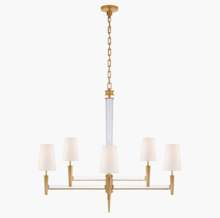 6-head gold fabric minimalist home hotel decorative chandelier