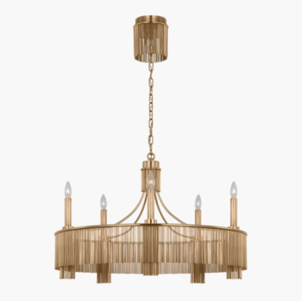 D31.5 inch modern creative tassel indoor gold chandelier