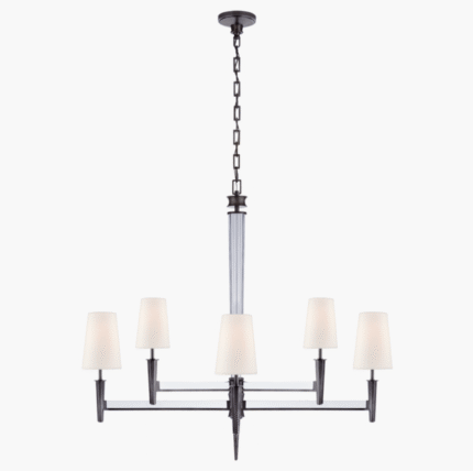 6-head black fabric minimalist home hotel decorative chandelier model 2