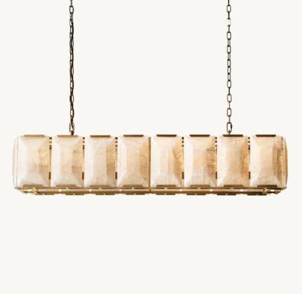 Rectangular real marble modern creative indoor living room chandelier