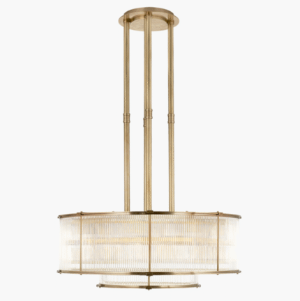 Brushed Brass Modern Glass Chandelier