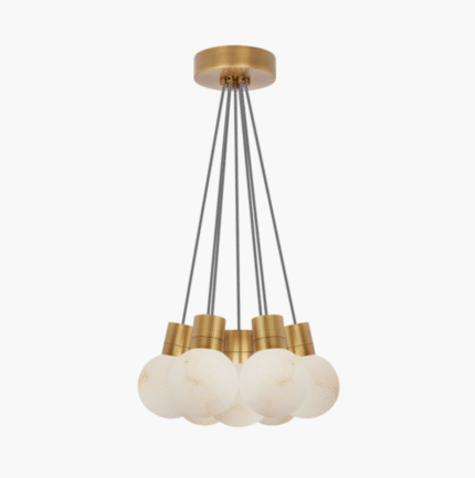 7-head stainless steel gold chandelier minimalist modern marble chandelier