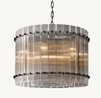 Minimalist modern round black chandelier pendant light