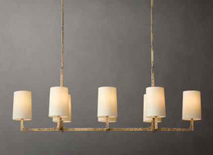 Creative rectangle shape hammered iron modern home chandeliers